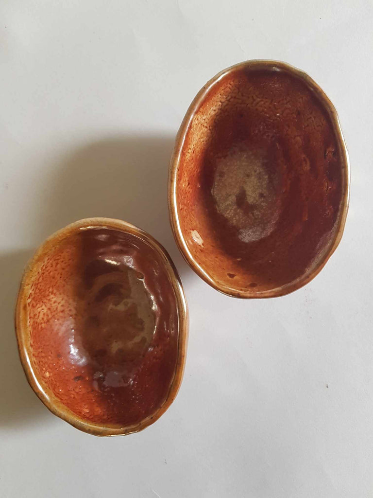 "Golden Egg" Pinch Bowls Set of Two